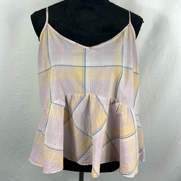 Old Navy Tops - NWOT Old Navy Purple and Orange Plaid Baby Doll Blouse